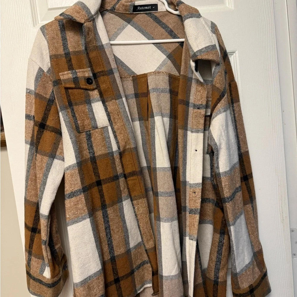 Plaid Button-Up Jacket - Picture 2 of 2